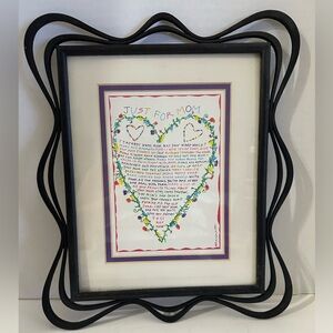 Mothers Day 1990 Vintage Framed Poem